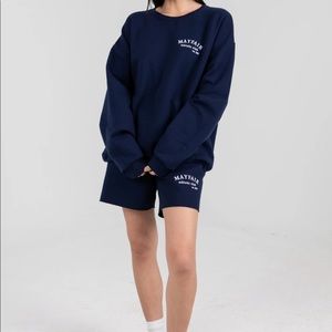 MAYFAIR GROUP NAVY SWEATSHORTS